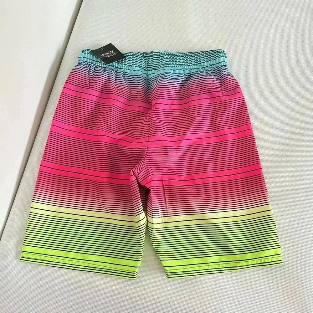 Hurley Swim Trunk Shorts Size Medium  (10-12) YRS Multi Color Stripes
